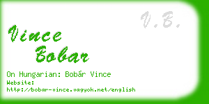 vince bobar business card